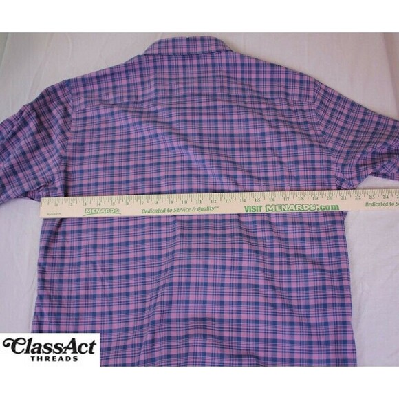 Bonobos Dress Shirt Slim Fit Pink Plaid Long Sleeve Stretch Sz L - Picture 3 of 8